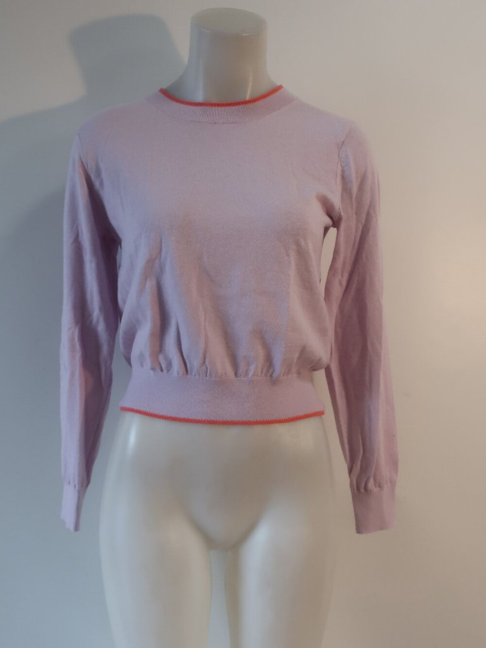 Womens Lilla P Wisteria Pink (Item-228) Cotton Linen Crew Neck Sweater XS